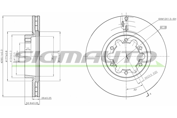 Disc frana DB0339V SIGMAUTO
