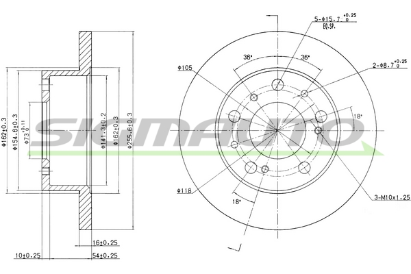 Disc frana DBA063S SIGMAUTO