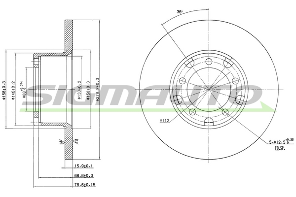 Disc frana DBA095S SIGMAUTO