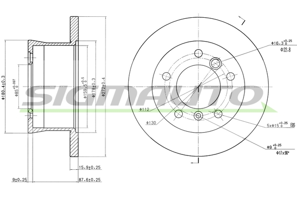 Disc frana DBA932S SIGMAUTO