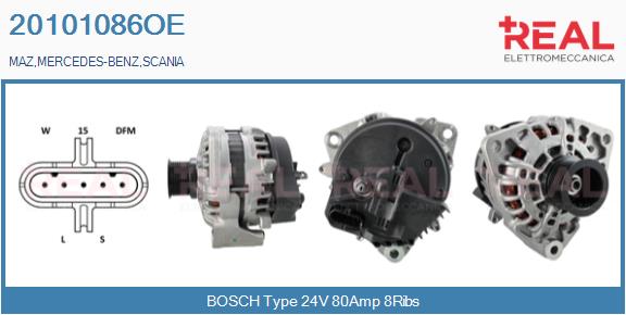 Generator / Alternator 20101086OE REAL