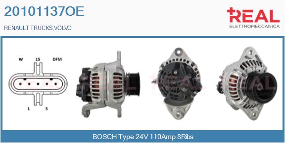 Generator / Alternator 20101137OE REAL