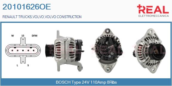 Generator / Alternator 20101626OE REAL
