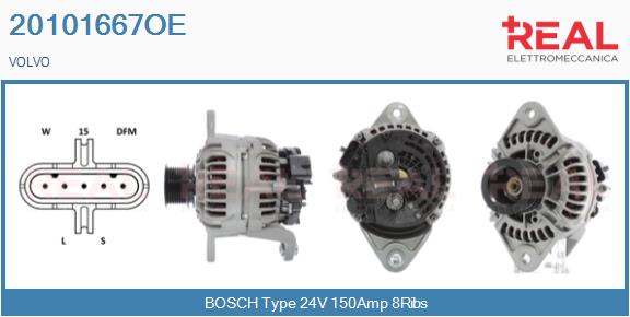 Generator / Alternator 20101667OE REAL
