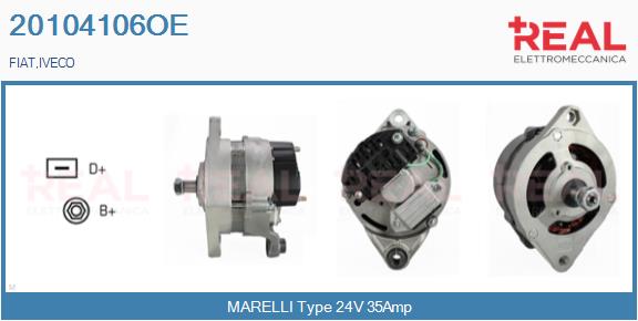 Generator / Alternator 20104106OE REAL