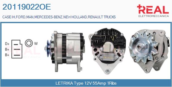 Generator / Alternator 20119022OE REAL