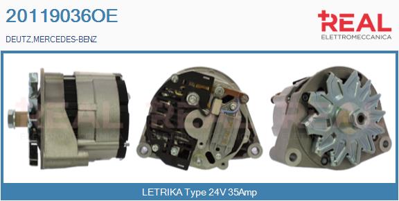 Generator / Alternator 20119036OE REAL