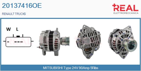 Generator / Alternator 20137416OE REAL
