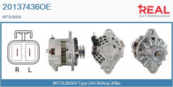 Generator / Alternator 20137436OE REAL