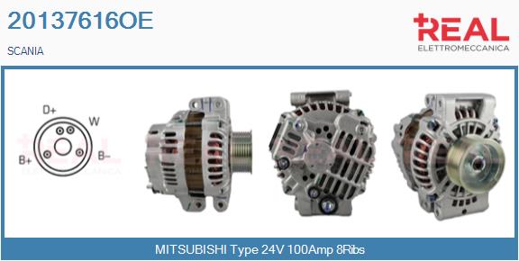 Generator / Alternator 20137616OE REAL