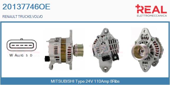 Generator / Alternator 20137746OE REAL
