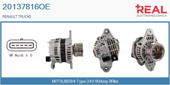 Generator / Alternator 20137816OE REAL