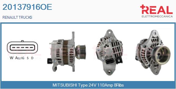 Generator / Alternator 20137916OE REAL