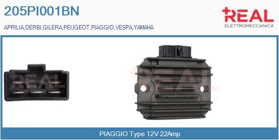 Regulator, alternator 205PI001BN REAL
