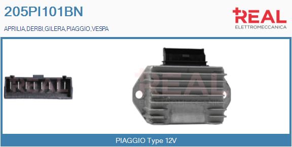 Regulator, alternator 205PI101BN REAL