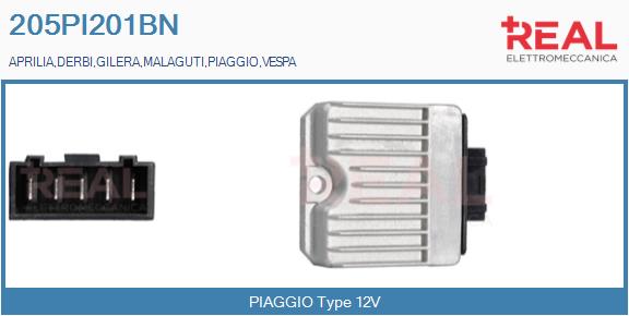 Regulator, alternator 205PI201BN REAL