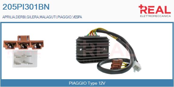 Regulator, alternator 205PI301BN REAL