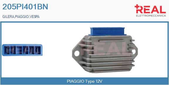 Regulator, alternator 205PI401BN REAL