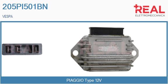 Regulator, alternator 205PI501BN REAL
