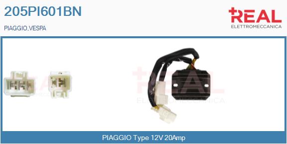 Regulator, alternator 205PI601BN REAL