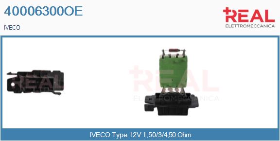 Rezistor, ventilator habitaclu 40006300OE REAL