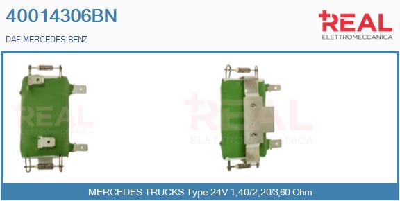 Rezistor, ventilator habitaclu 40014306BN REAL
