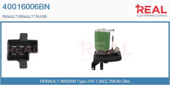 Rezistor, ventilator habitaclu 40016006BN REAL