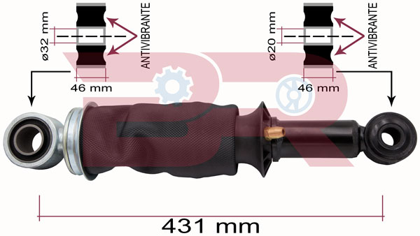 Amortizor, suspensie cabina BRCA7351 BOTTO RICAMBI