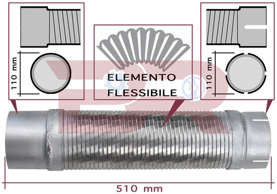 Teava flexibila, esapament BRM4745 BOTTO RICAMBI