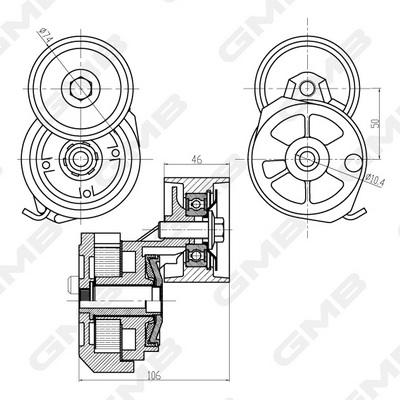 Intinzator,curea transmisie GAT20670 GMB