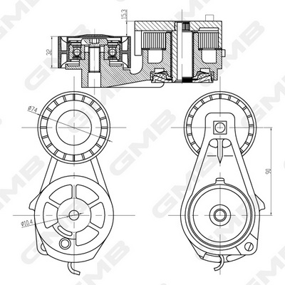 Intinzator,curea transmisie GAT22330 GMB