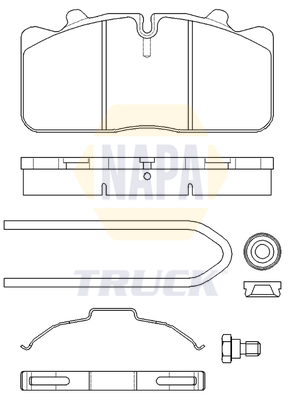 Set placute frana,frana disc NTBP292851K NAPA