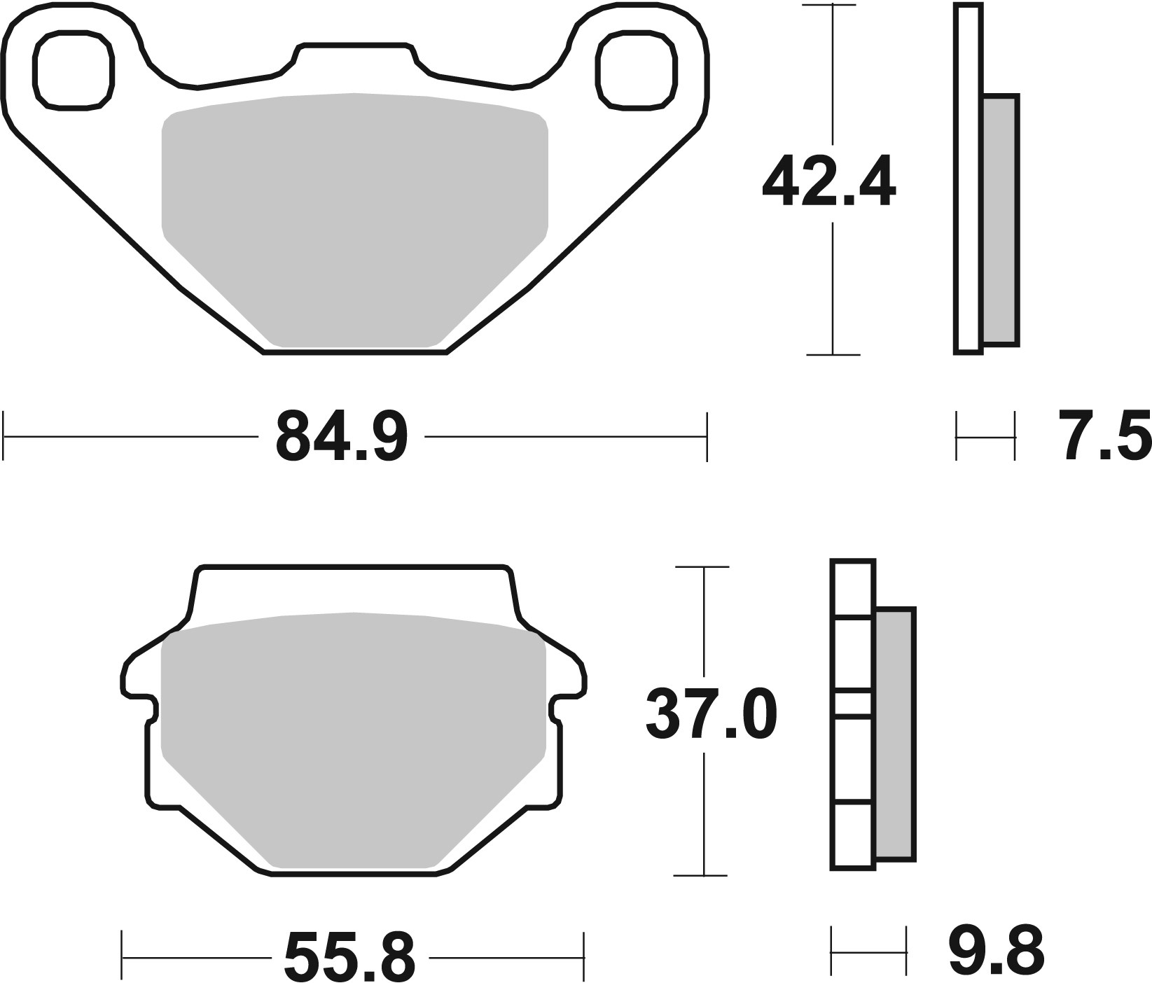 Set placute frana,frana disc 07YA54SX BREMBO