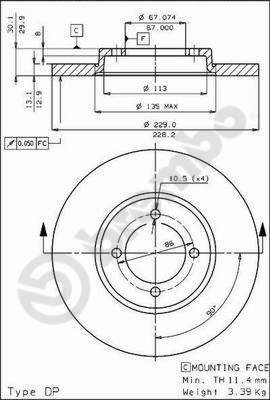 Disc frana 08.3774.10 BREMBO