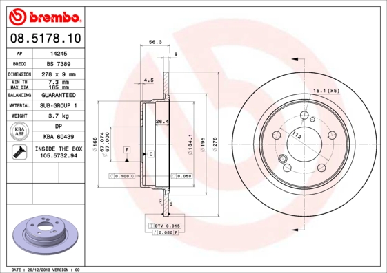 Disc frana 08.5178.10 BREMBO