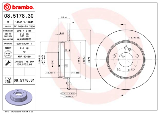 Disc frana 08.5178.31 BREMBO