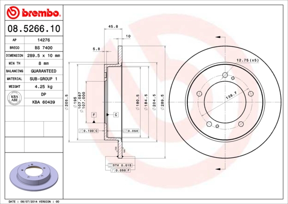 Disc frana 08.5266.10 BREMBO