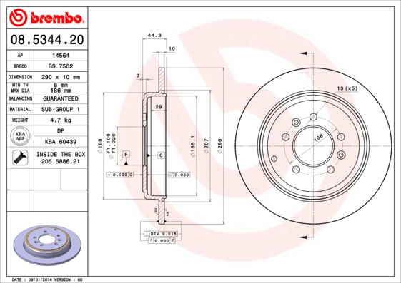 Disc frana 08.5344.20 BREMBO