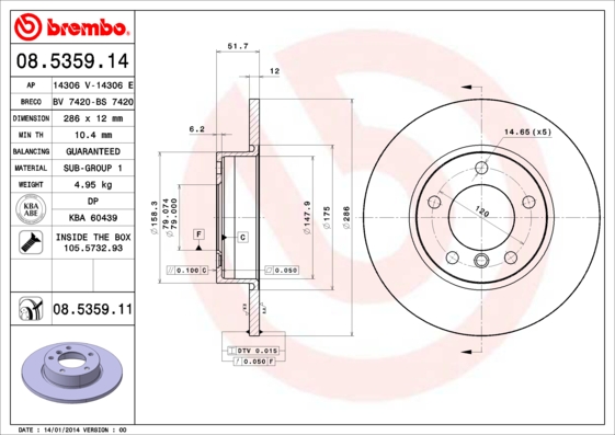 Disc frana 08.5359.11 BREMBO