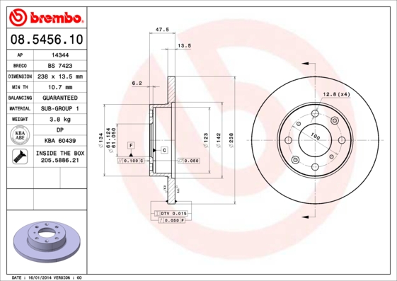 Disc frana 08.5456.10 BREMBO