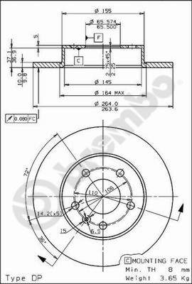 Disc frana 08.7627.75 BREMBO