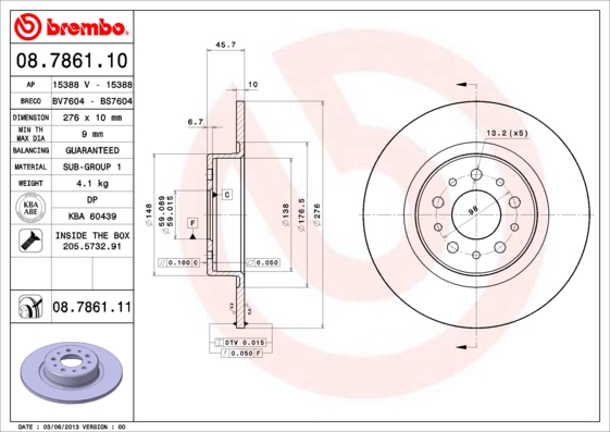 Disc frana 08.7861.11 BREMBO