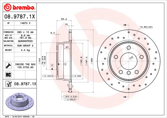 Disc frana 08.9787.1X BREMBO