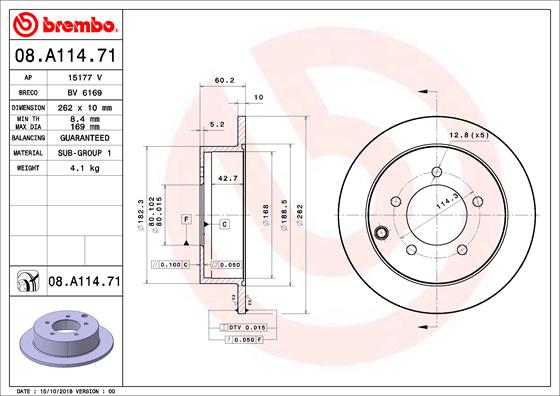 Disc frana 08.A114.71 BREMBO