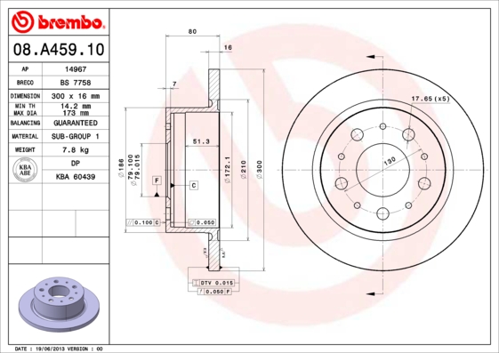 Disc frana 08.A459.10 BREMBO