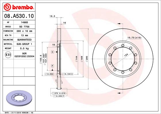 Disc frana 08.A530.10 BREMBO