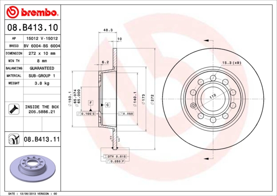 Disc frana 08.B413.11 BREMBO