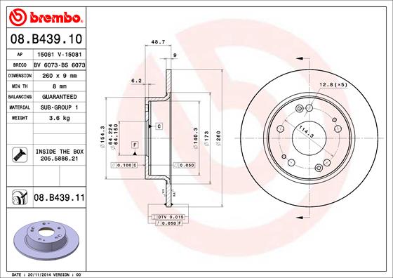 Disc frana 08.B439.11 BREMBO