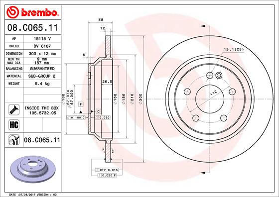 Disc frana 08.C065.11 BREMBO