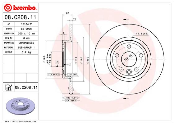 Disc frana 08.C208.11 BREMBO